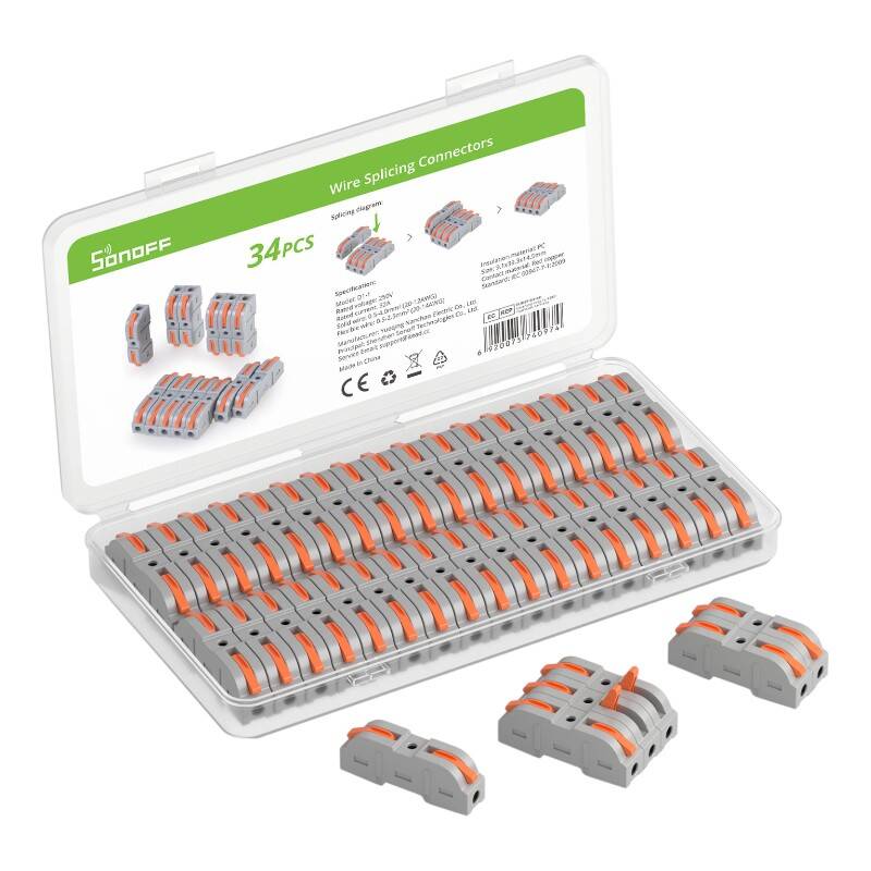 Conector de Unión de Cables Sonoff D1-1, Set de 34 piezas