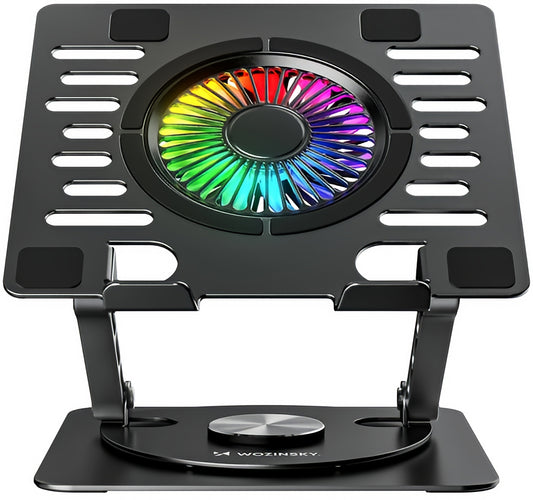 Refrigerador WZK CoolBase para portátil de 10 a 16 pulgadas, RGB, negro