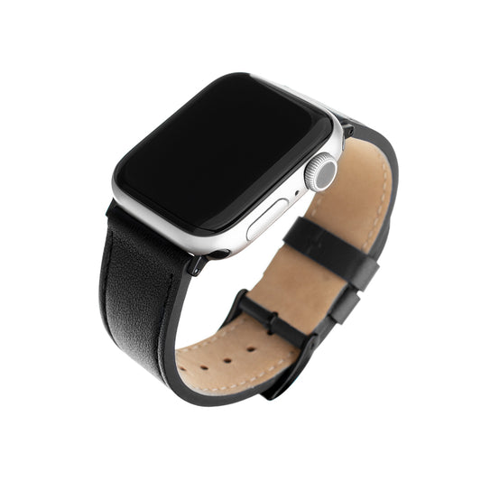 Correa Fixed Leather para Apple Watch 49mm / 46mm / 45mm / 44mm / 42mm Series, Negra