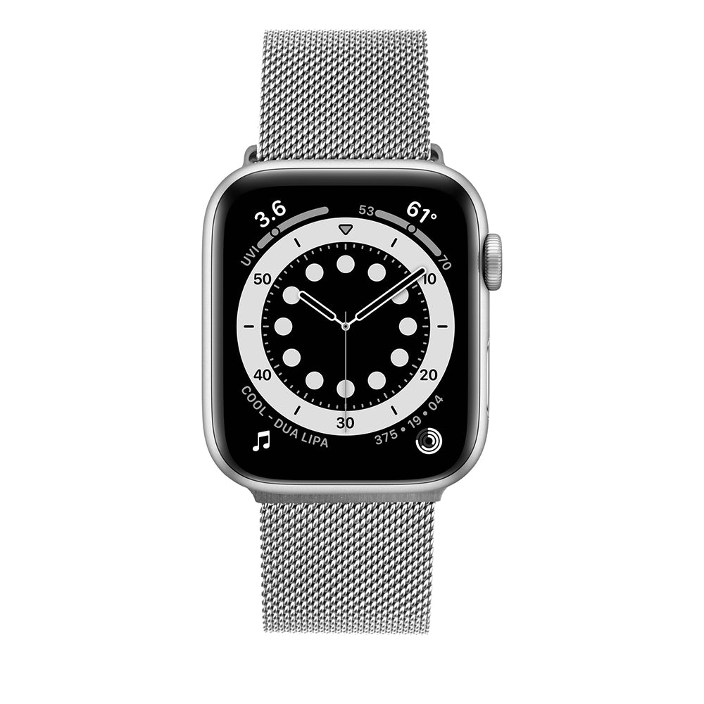 Correa Fixed Mesh para Apple Watch 49mm / 46mm / 45mm / 44mm / 42mm Series, Plateada