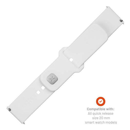 Correa Fixed Silicone Sporty para Samsung Galaxy Watch / Huawei Watch Series, 20mm, Blanca