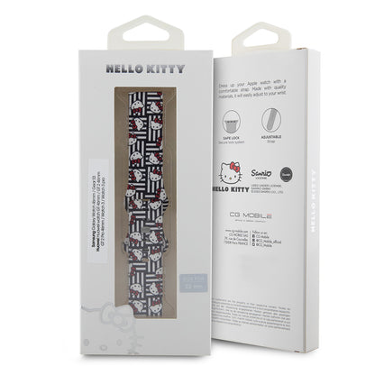 Correa Hello Kitty Silicone Kitty Heads & Stripes para Samsung Galaxy Watch / Huawei Watch Series, Negra