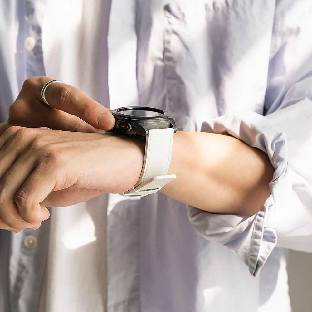 Correa Ringke One Basic Bold para Fossil Watch / Mobvoi Watch / Suunto Watch Series, 24mm, Blanca