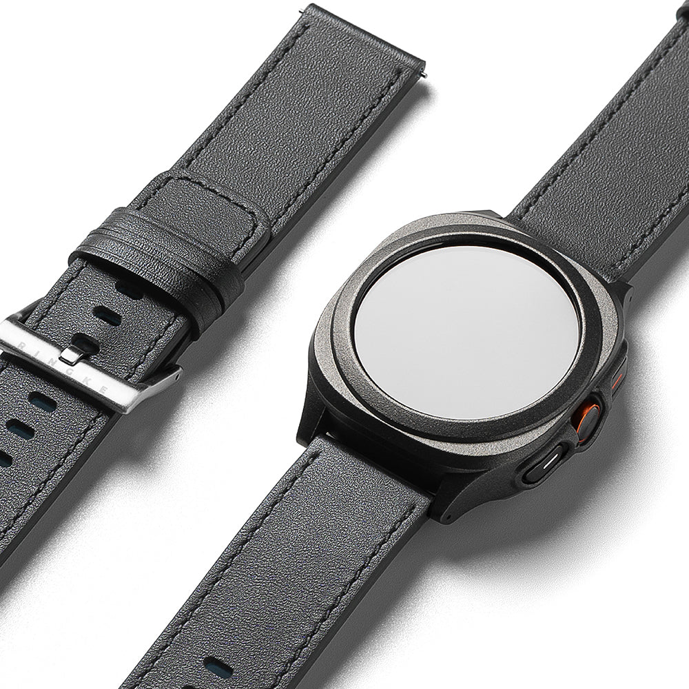 Correa Ringke One Basic Bold para Fossil Watch / Mobvoi Watch / Suunto Watch Series, 24mm, Negra.