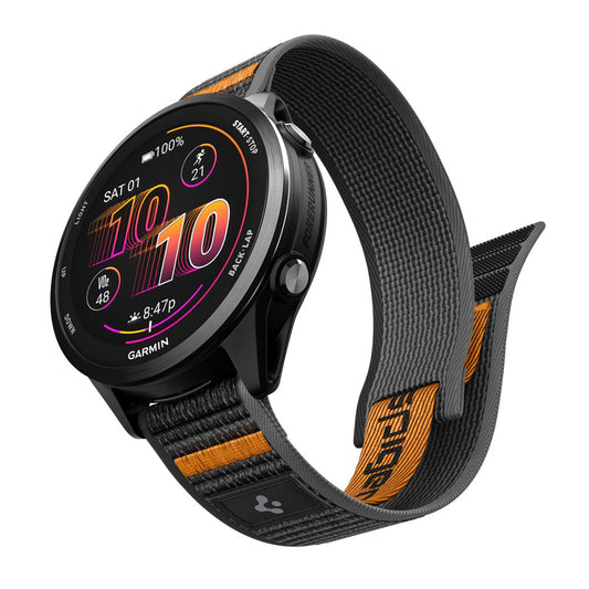 Correa Spigen Athlex Air 2 para Garmin Watch Venu / Forerunner Series, 22mm, Negra Naranja AMP11425