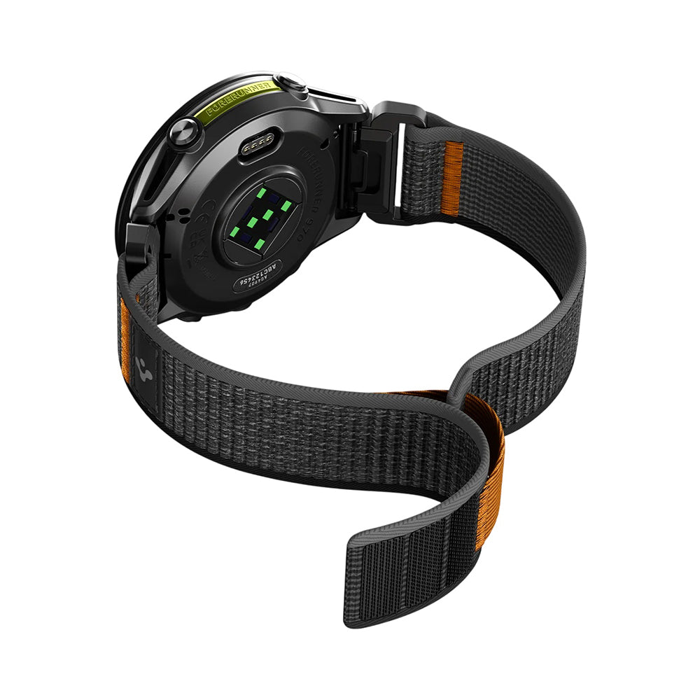 Correa Spigen Athlex Air para Garmin Watch Fenix / Forerunner / Approach Series, 22mm, Negra Naranja AMP11426