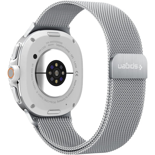 Correa Spigen Metal Fit para Samsung Galaxy Watch9 / Watch8 / Watch8 Classic Series, Plateada AMP10121