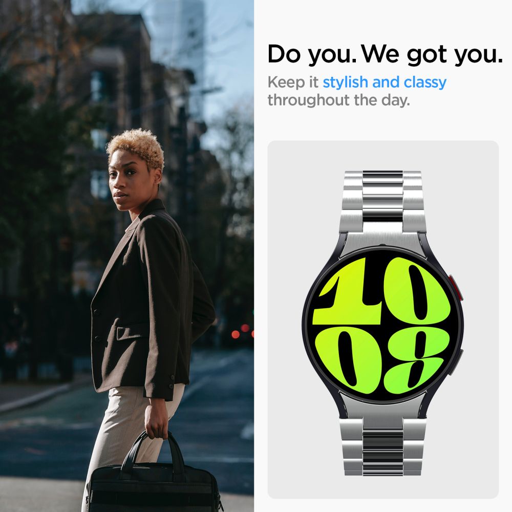 Correa Spigen Modern Fit para Samsung Galaxy Watch6 44mm, Plateada