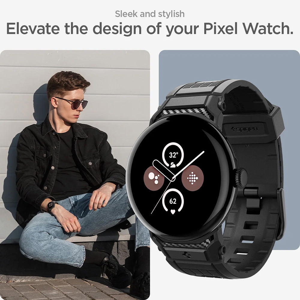 Correa Spigen Rugged para Google Pixel Watch 41mm Series, Negra AMP07556