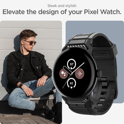 Correa Spigen Rugged para Google Pixel Watch 41mm Series, Negra AMP07556