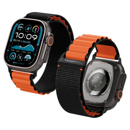 Correa Spigen WBF1 para Apple Watch 49mm / 46mm / 45mm / 44mm Series, Negra Naranja