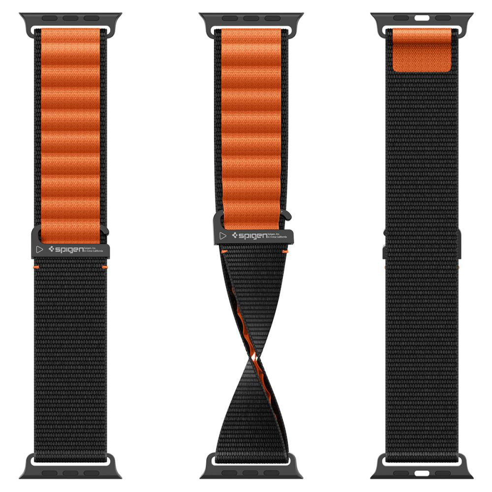 Correa Spigen WBF1 para Apple Watch 49mm / 46mm / 45mm / 44mm Series, Negra Naranja