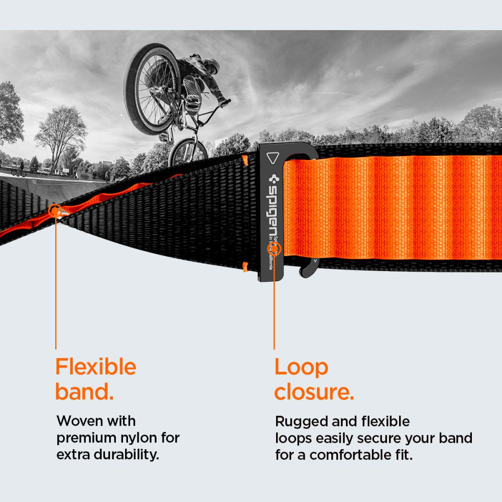 Correa Spigen WBF1 para Apple Watch 49mm / 46mm / 45mm / 44mm Series, Negra Naranja