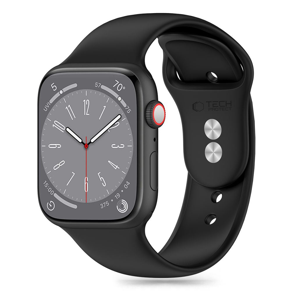 Correa de silicona Tech-Protect para Apple Watch Series 49mm / 45mm / 44mm / 42mm, Negro 