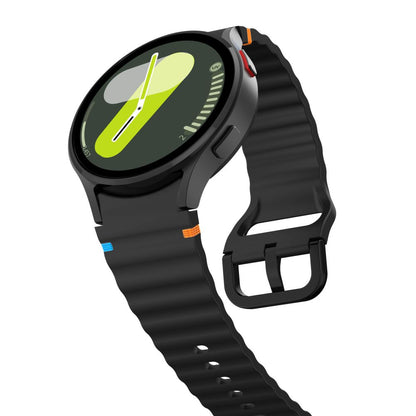 Correa deportiva de silicona Tech-Protect para Samsung Galaxy Watch7 / Watch FE / Watch6 / Watch5 / Watch4 Series, Negro 