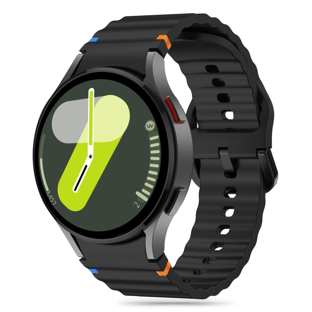 Correa deportiva de silicona Tech-Protect para Samsung Galaxy Watch7 / Watch FE / Watch6 / Watch5 / Watch4 Series, Negro 