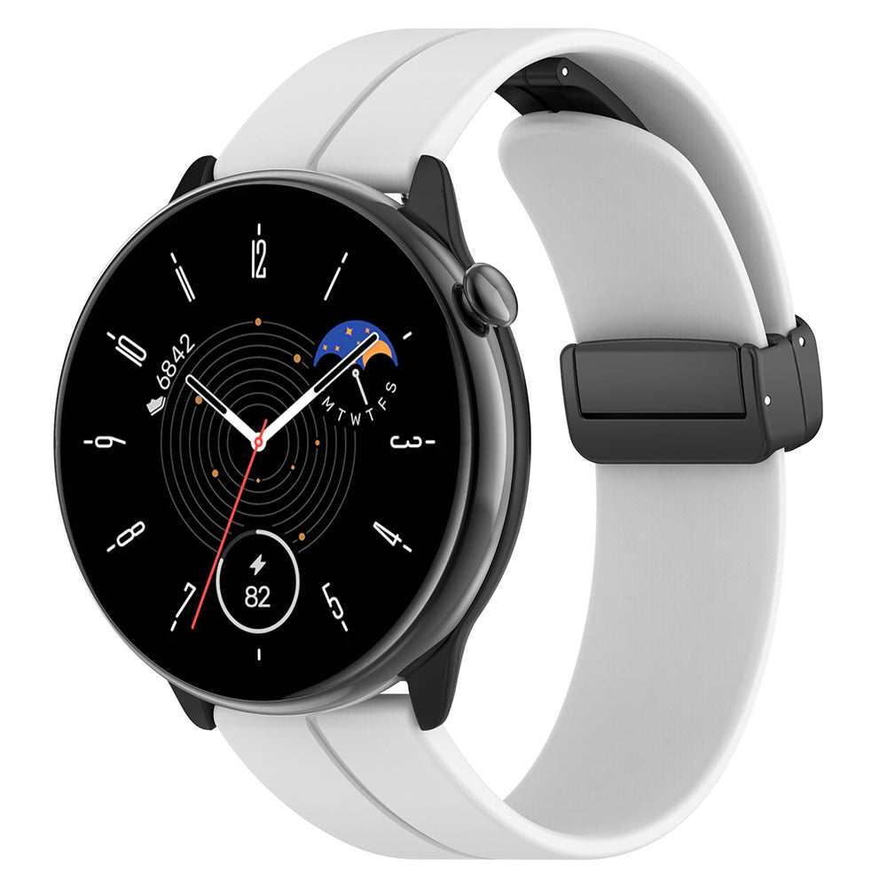 Correa Techsuit W011 para Huawei Watch / Garmin Watch Series, 18mm, Blanca.
