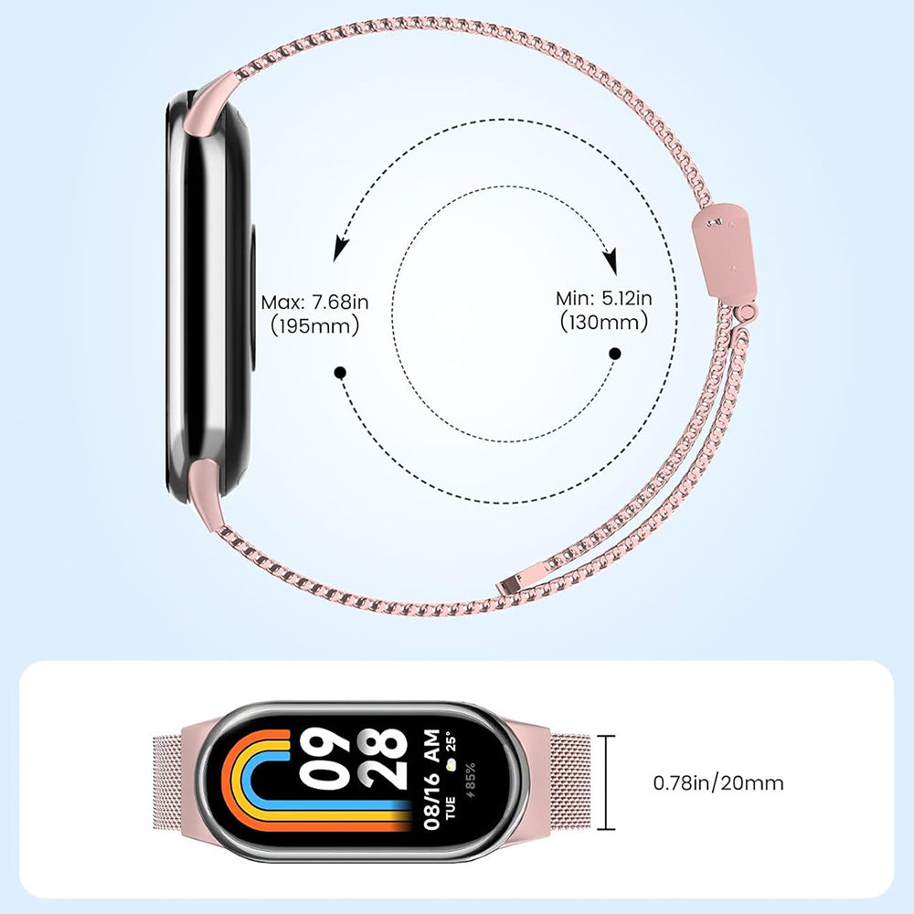 Correa Techsuit W022 para Xiaomi Smart Band 9 / 8, 15mm, Rosa Dorado