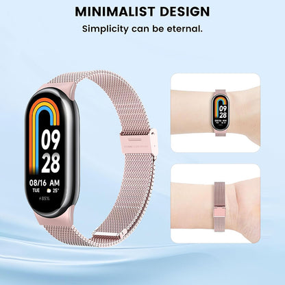 Correa Techsuit W022 para Xiaomi Smart Band 9 / 8, 15mm, Rosa Dorado