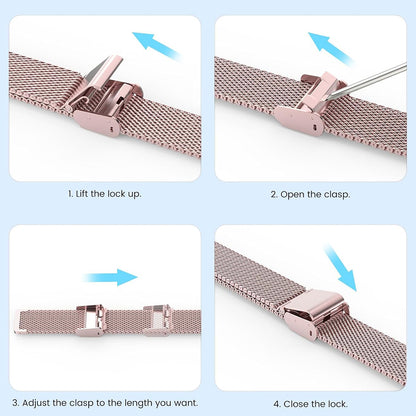 Correa Techsuit W022 para Xiaomi Smart Band 9 / 8, 15mm, Rosa Dorado