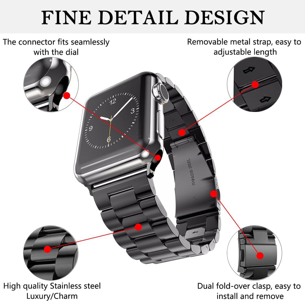 Correa Techsuit W036 para Apple Watch 42mm / 41mm / 40mm / 38mm Series, Negra