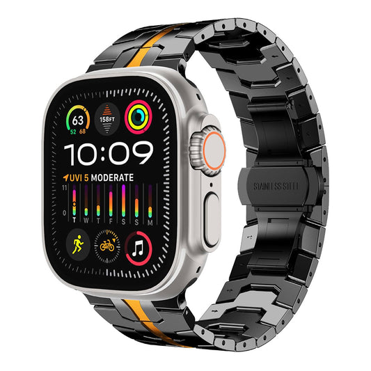 Correa Techsuit W063 para Apple Watch 49mm / 46mm / 45mm / 44mm / 42mm Series, Negra Naranja