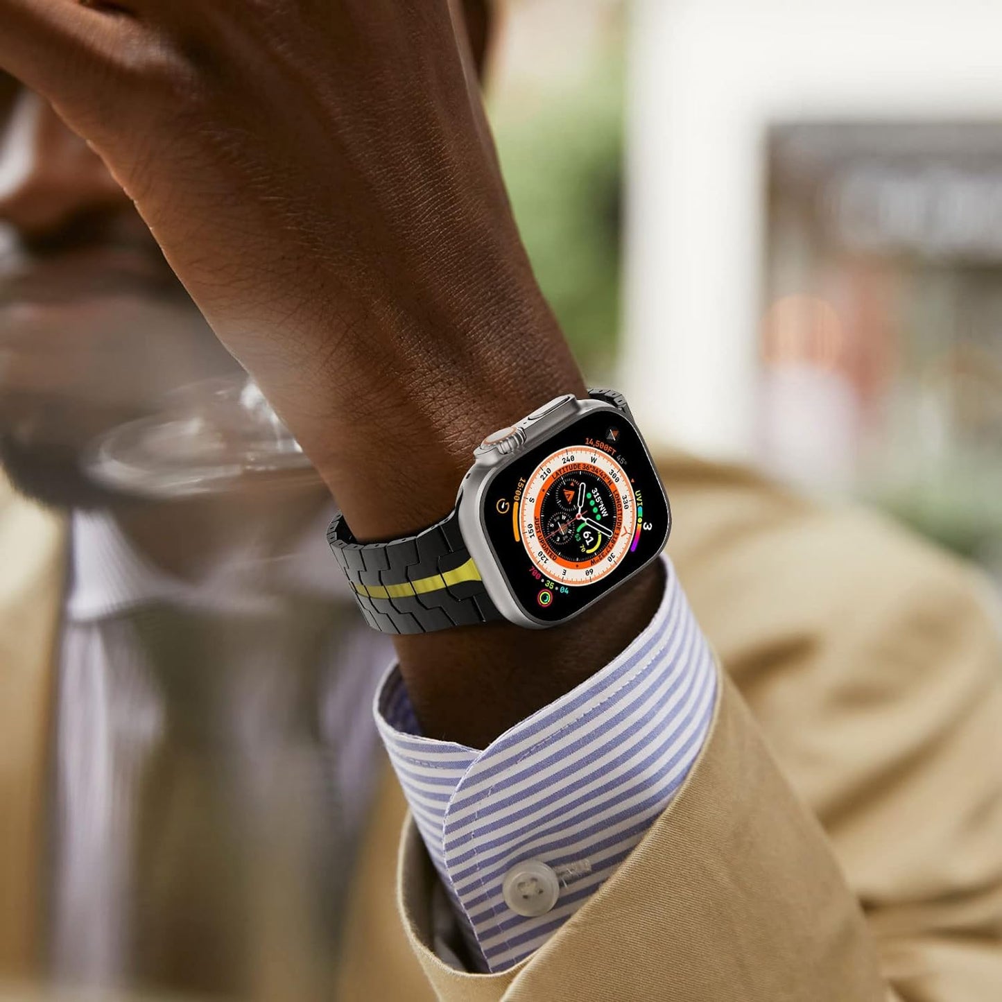 Correa Techsuit W063 para Apple Watch 49mm / 46mm / 45mm / 44mm / 42mm Series, Naranja