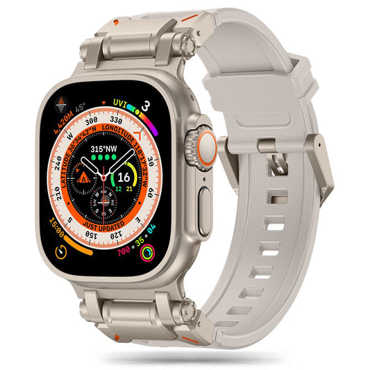 Correa Techsuit W064 para Apple Watch 49mm / 46mm / 45mm / 44mm / 42mm Series, Plateada