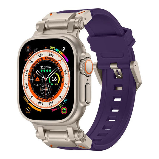 Correa Techsuit W064 para Apple Watch 49mm / 46mm / 45mm / 44mm / 42mm Series, Plateada Púrpura