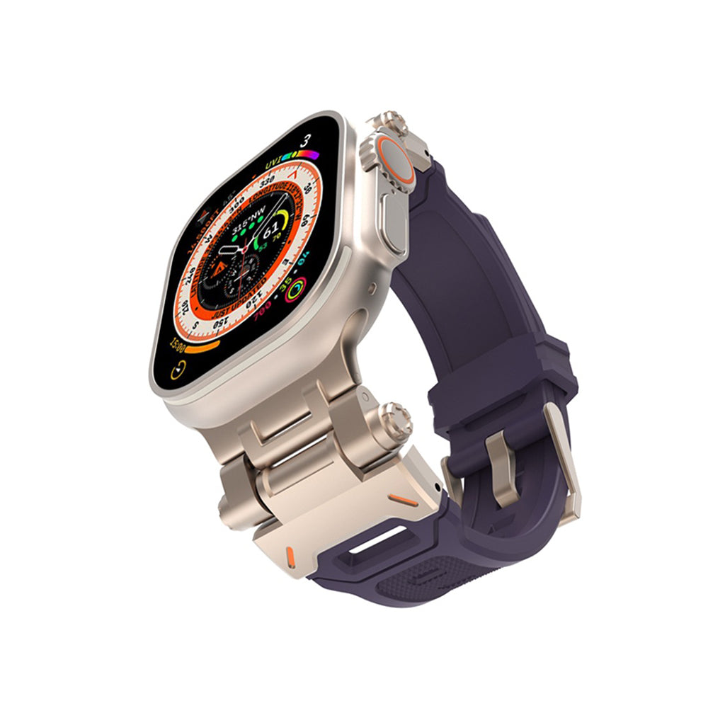 Correa Techsuit W064 para Apple Watch 49mm / 46mm / 45mm / 44mm / 42mm Series, Plateada Púrpura