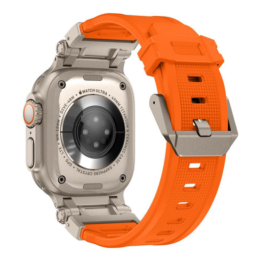Correa Techsuit W064 para Apple Watch 49mm / 46mm / 45mm / 44mm / 42mm Series, Plateada Naranja