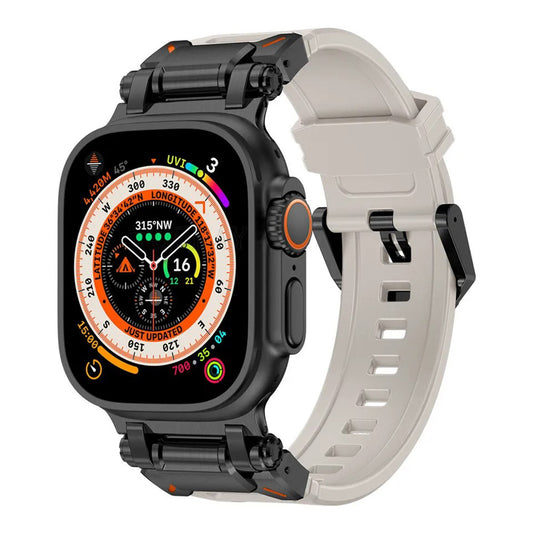 Correa Techsuit W064 para Apple Watch 49mm / 46mm / 45mm / 44mm / 42mm Series, Negra Gris