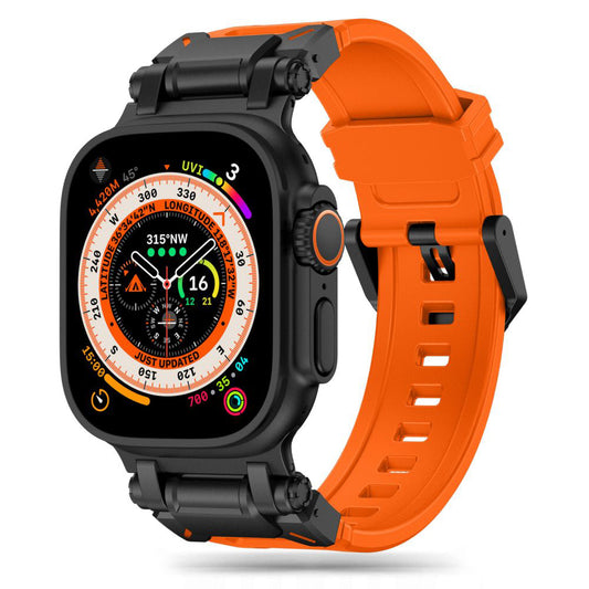 Correa Techsuit W064 para Apple Watch 49mm / 46mm / 45mm / 44mm / 42mm Series, Negra Naranja