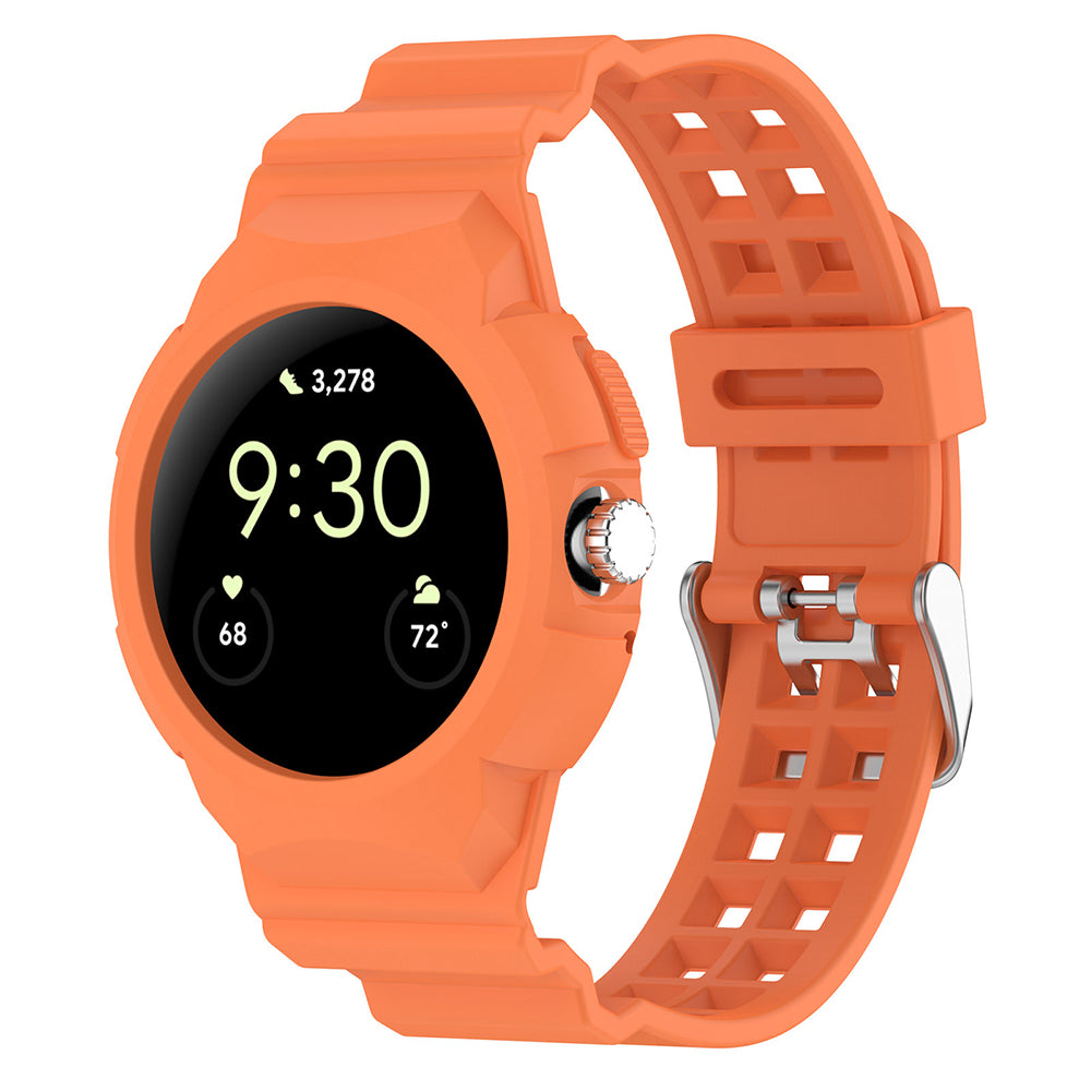 Correa Techsuit W065 para Google Pixel Watch 3 41mm / Watch 2 / Watch, Naranja.