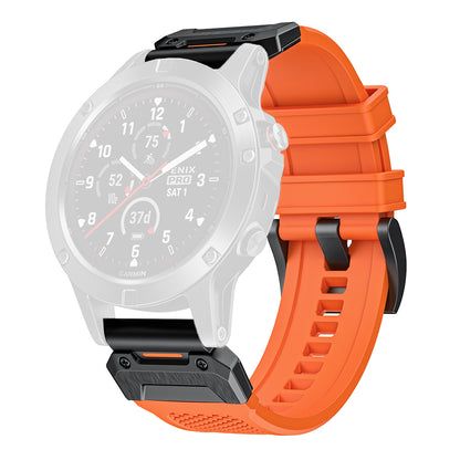 Correa Techsuit W068 para Garmin Watch Fenix / Forerunner / Approach Series, 22mm, Naranja Negra