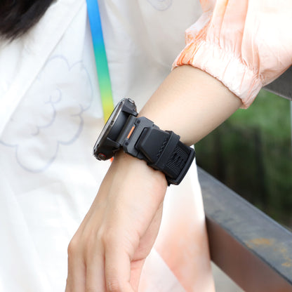 Correa Techsuit W068 para Garmin Watch Fenix / Forerunner / Approach Series, 22mm, Naranja Negra