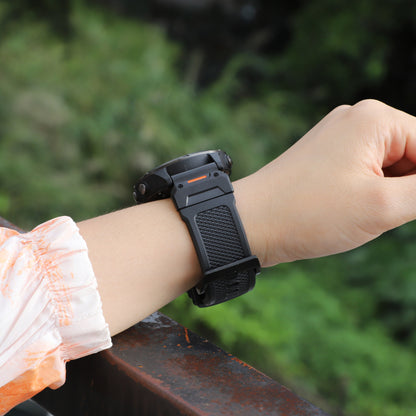 Correa Techsuit W068 para Garmin Watch Fenix / Forerunner / Approach Series, 22mm, Naranja Negra