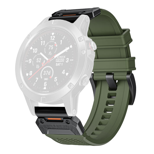 Correa Techsuit W068 para Garmin Watch Fenix Series, 26mm, Verde Negra