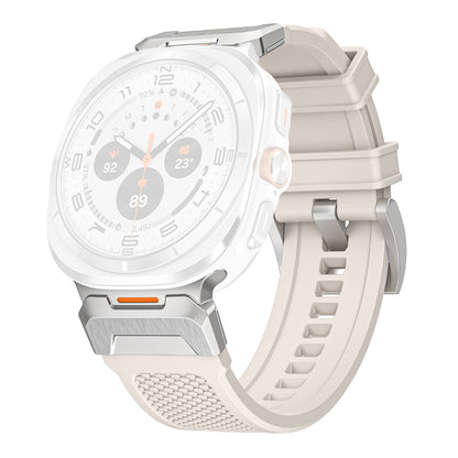 Correa Techsuit W068 para Samsung Galaxy Watch Ultra, Blanca Plateada