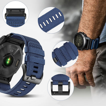 Correa Techsuit W070 para Garmin Watch Fenix Series, 26mm, Azul Marino.
