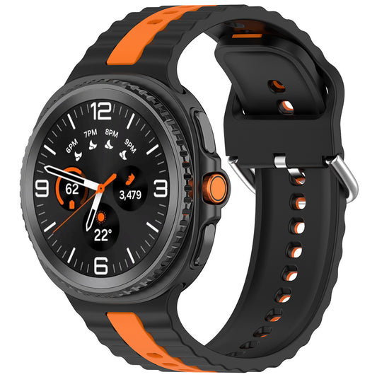 Correa Techsuit W078 para Samsung Galaxy Watch 8 Classic / Watch8 44mm / Watch 8 40mm, Negra Naranja