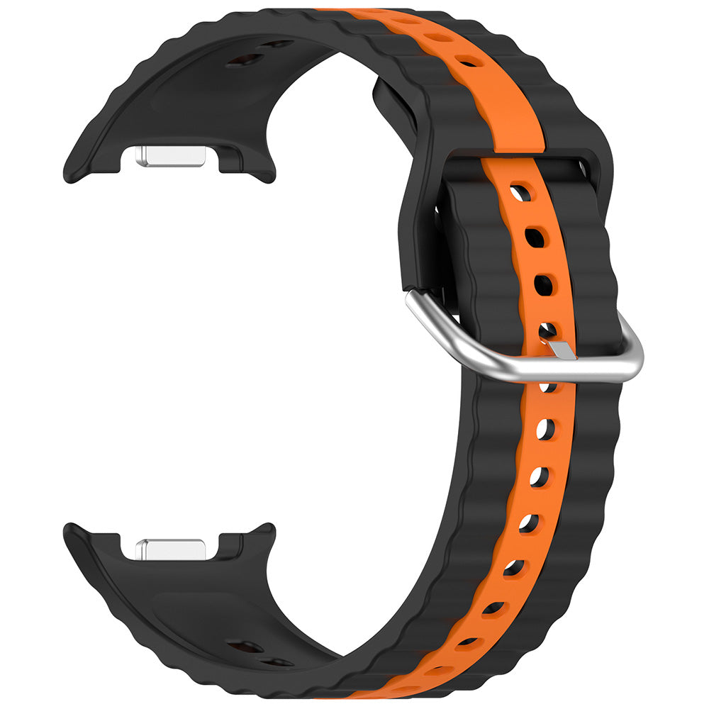 Correa Techsuit W078 para Samsung Galaxy Watch 8 Classic / Watch8 44mm / Watch 8 40mm, Negra Naranja