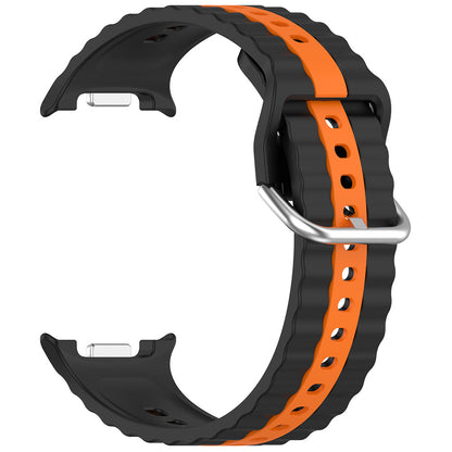 Correa Techsuit W078 para Samsung Galaxy Watch 8 Classic / Watch8 44mm / Watch 8 40mm, Negra Naranja