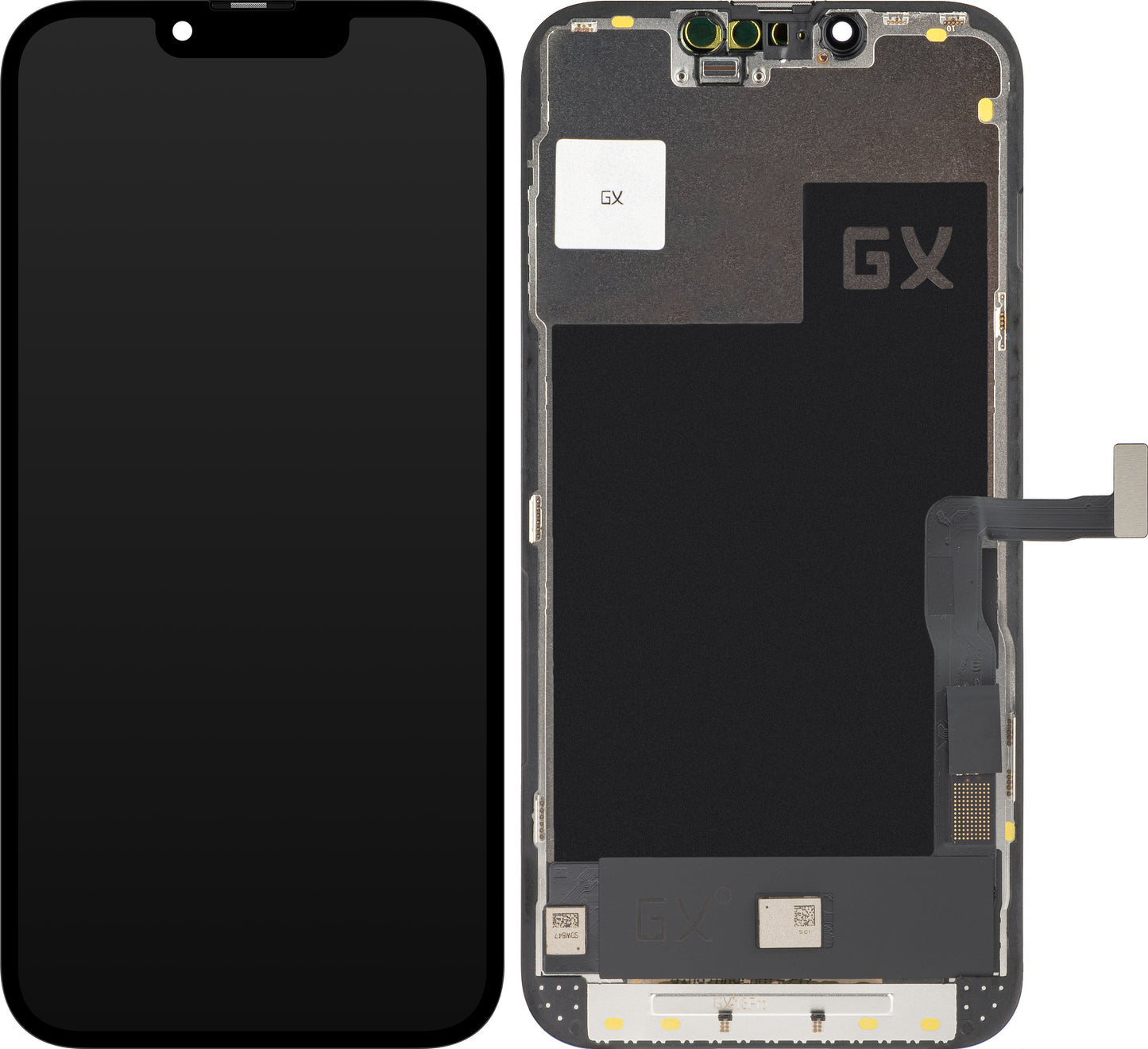 Pantalla táctil GX para Apple iPhone 13 Pro, con marco, OLED IC versión móvil, negro