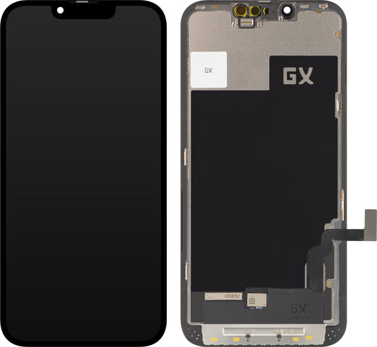 GX Pantalla táctil para Apple iPhone 13, con marco, OLED IC Versión móvil, Negro