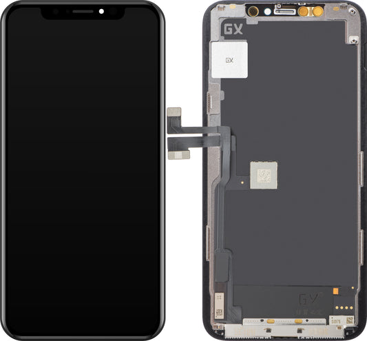 Pantalla táctil GX para Apple iPhone 11 Pro, con marco, OLED IC versión móvil, negro