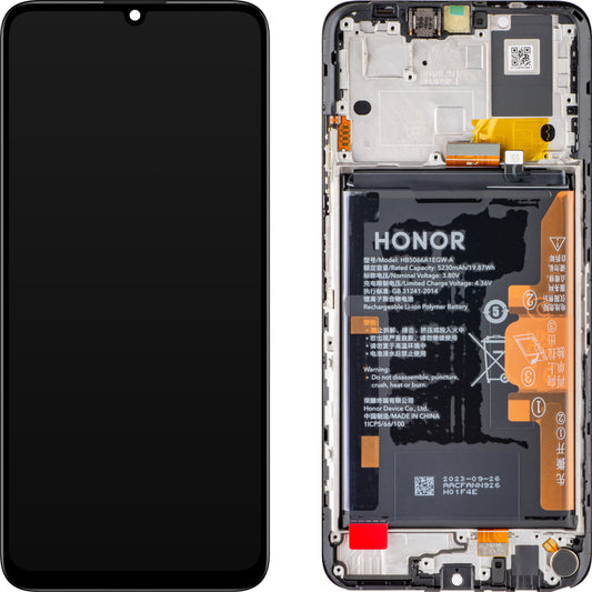 Pantalla táctil Honor X7a, con marco y batería, Negro (Midnight Black), Service Pack 0235AENA 0235AENA 