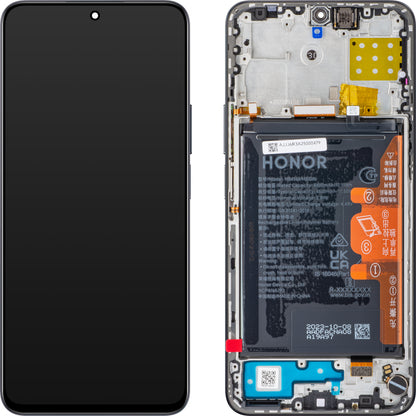 Display con pantalla táctil Honor 90 Lite / X8a, con marco y batería, Negro (Midnight Black), Service Pack 0235AEUH 