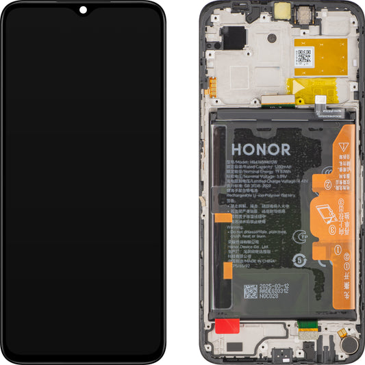 Display con Pantalla Táctil Honor X6b Plus / X6b, con Marco y Batería, Negro, Service Pack 0235AKES