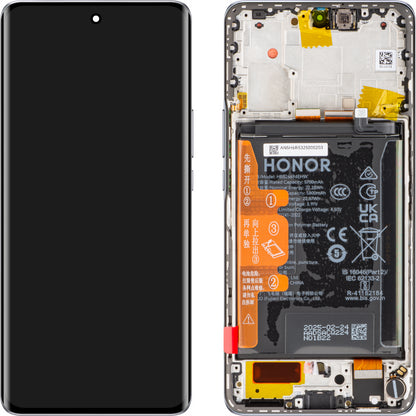 Pantalla con Touchscreen Honor X50, con Marco y Batería, Plateado, Service Pack 0235AGJH